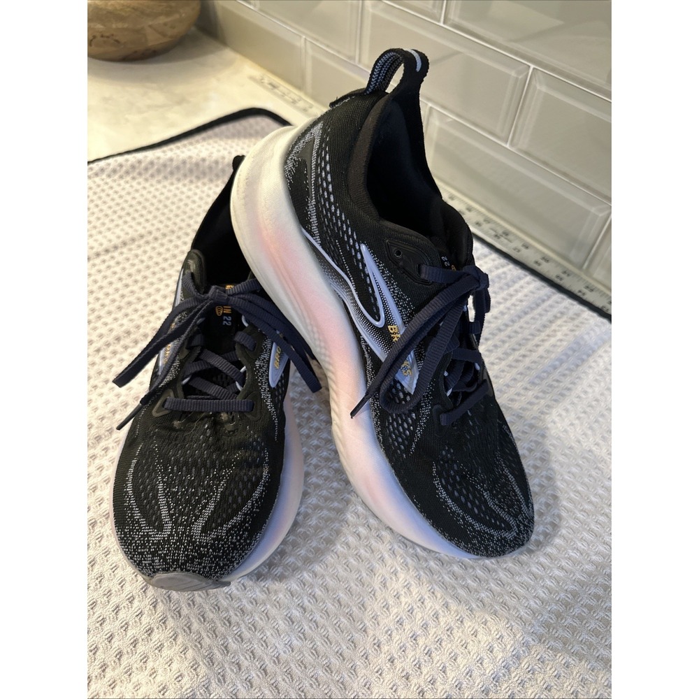 Brooks Glycerin 22 Black Blue Heron Orange 8.5 B Medium US Women's 1204341B088